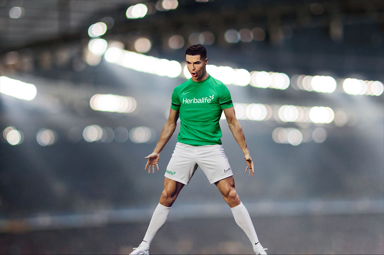 Cristiano Ronaldo celebrating after scoring a goal